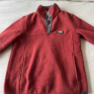 L.L. Bean Red/ Burnt Orange Fleece Pullover